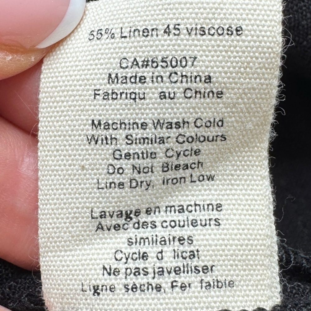 Jackson Rowe Tulum Black Linen Short Overalls Romper Tie Strap Women's Large - Picture 9 of 10